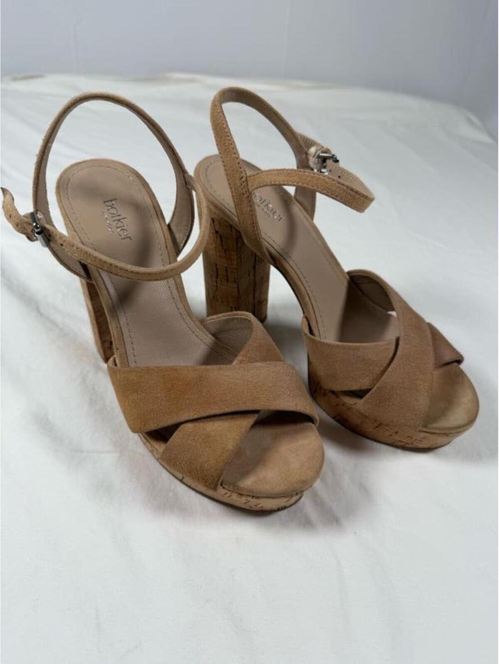 Botkier Tan Suede Platform High Heel Sandals Size 5.5